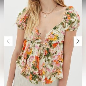 NWT Urban Outfitters Kristina U-Wire Babydoll Floral Top